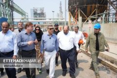 بازدید معاون اجرایی رئیس‌جمهور، وزیر نیرو و استاندار بوشهر از پتروشیمی جم