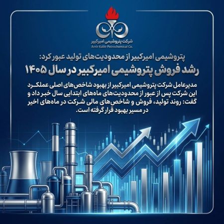 پتروشیمی امیرکبیر از محدودیت‌های تولید عبور کرد؛ رشد فروش در سال ۱۴۰۵