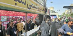 برپایی موکب خدمت‌رسانی شرکت پتروشیمی سبلان در آیین وداع با رهبر شهید